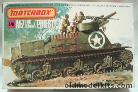 Matchbox 1/76 M-7 HMC 105mm Priest with Diorama Display Base, PK89 plastic model kit